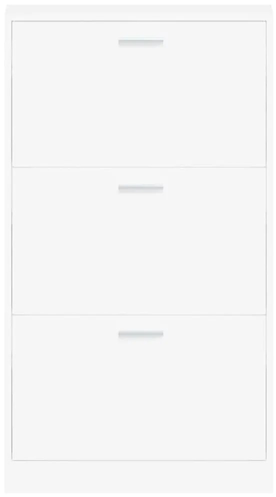 fehér, rétegelt fa cipősszekrény 59 x 17 x 108 cm