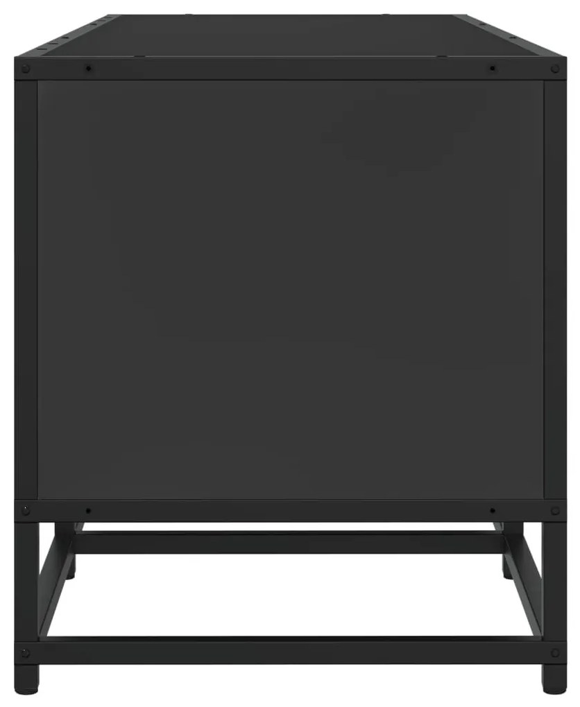 fekete szerelt fa és fém TV-szekrény 100x35x41 cm