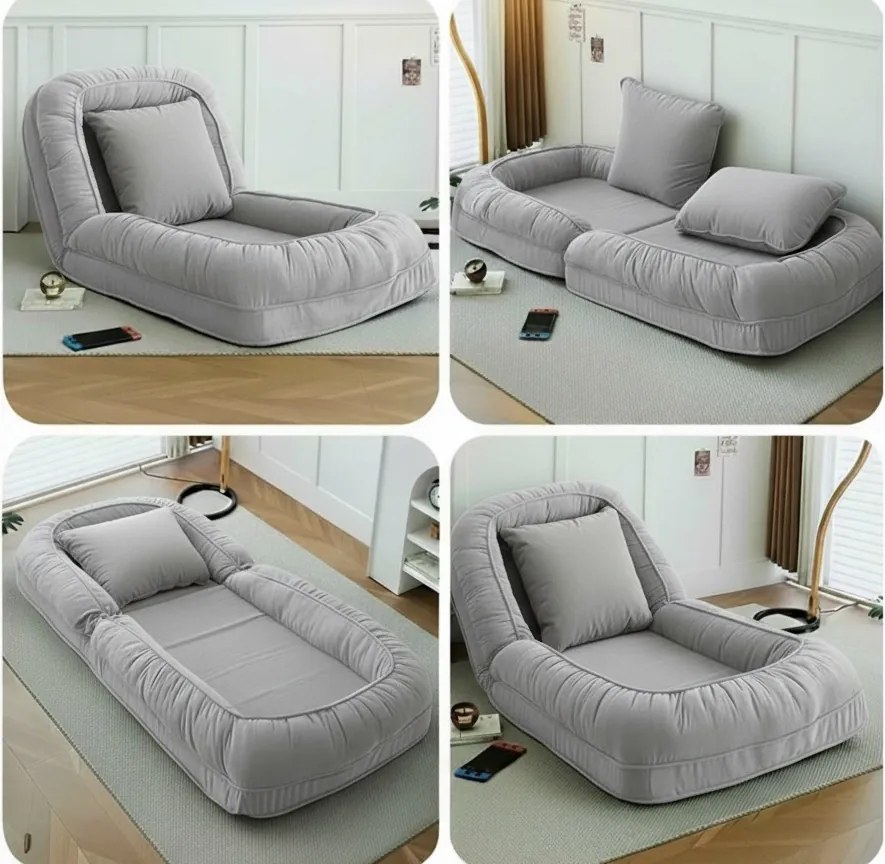 Relaxációs állítható fotel LAZY SOFA, szürke