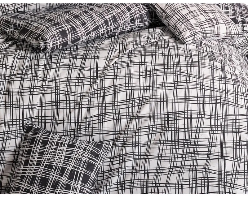 BedTex Pamut ágynemő Straw fekete, 220 x 200 cm, 2db 70 x 90 cm