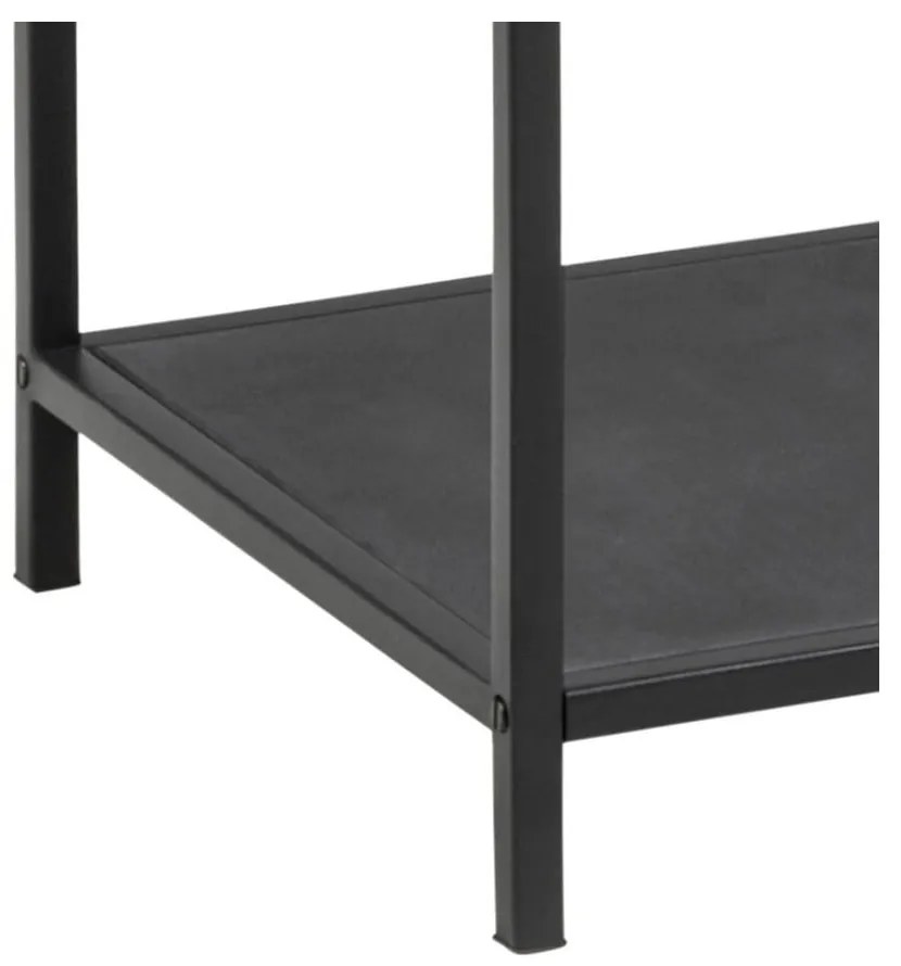 Fekete üveg polcos állvány 35x120 cm Seaford – Actona
