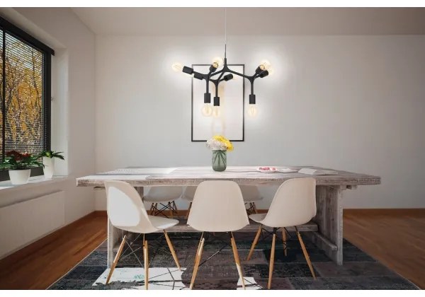 Eglo 98346 - Csillár zsinóron BOCADELLA 9xE27/60W/230V