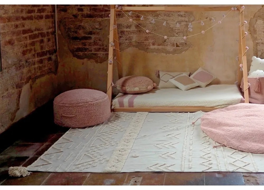 Fehér mosható kézi szövésű pamut szőnyeg 140x200 cm Tribu Natural – Lorena Canals