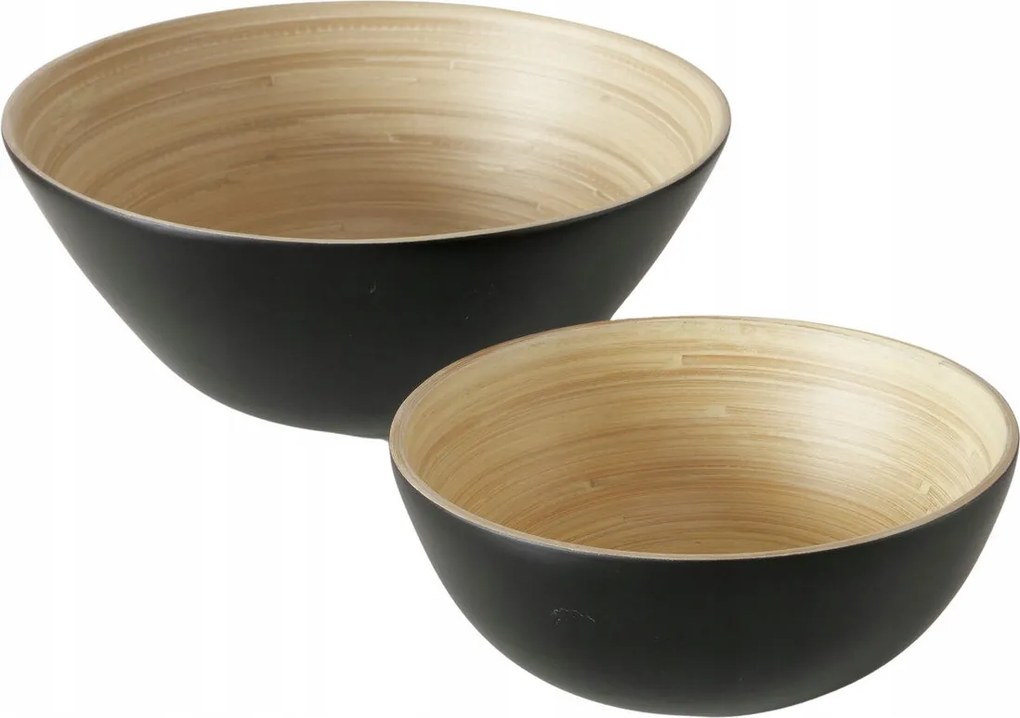 Bambusz Tálaló Tál Fekete Bambo Szett 2 Db Átm. 18-25 CM 300 ML