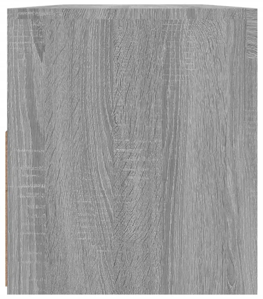 szürke sonoma színű TV-szekrény LED-világítással 90x35x40 cm