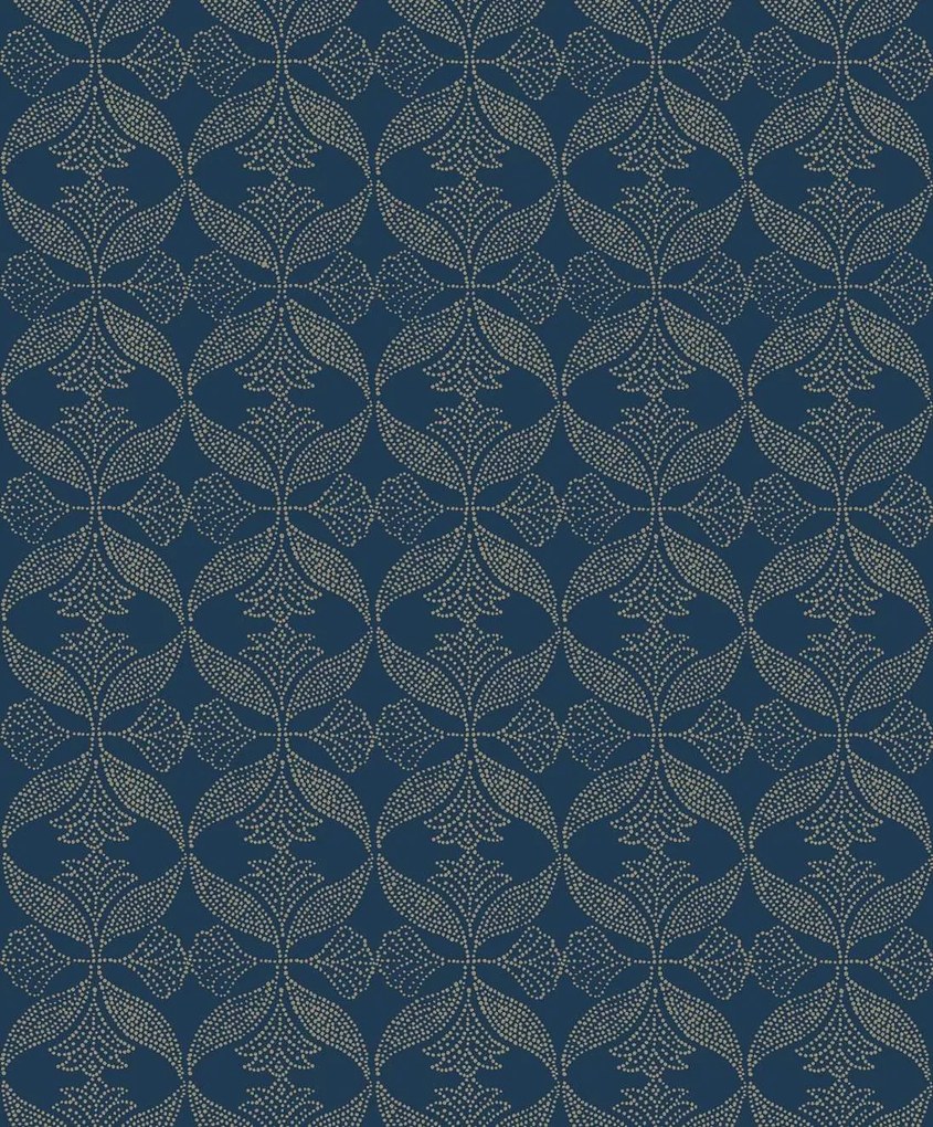 Decoprint Antibes Ornament ezüst-sötétkék ornamentális vlies tapéta – AN28232