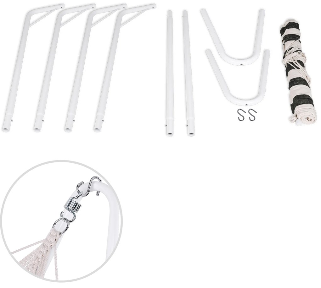 Deuba Hintaágy fém vázzal 200x80 cm - krém/fekete