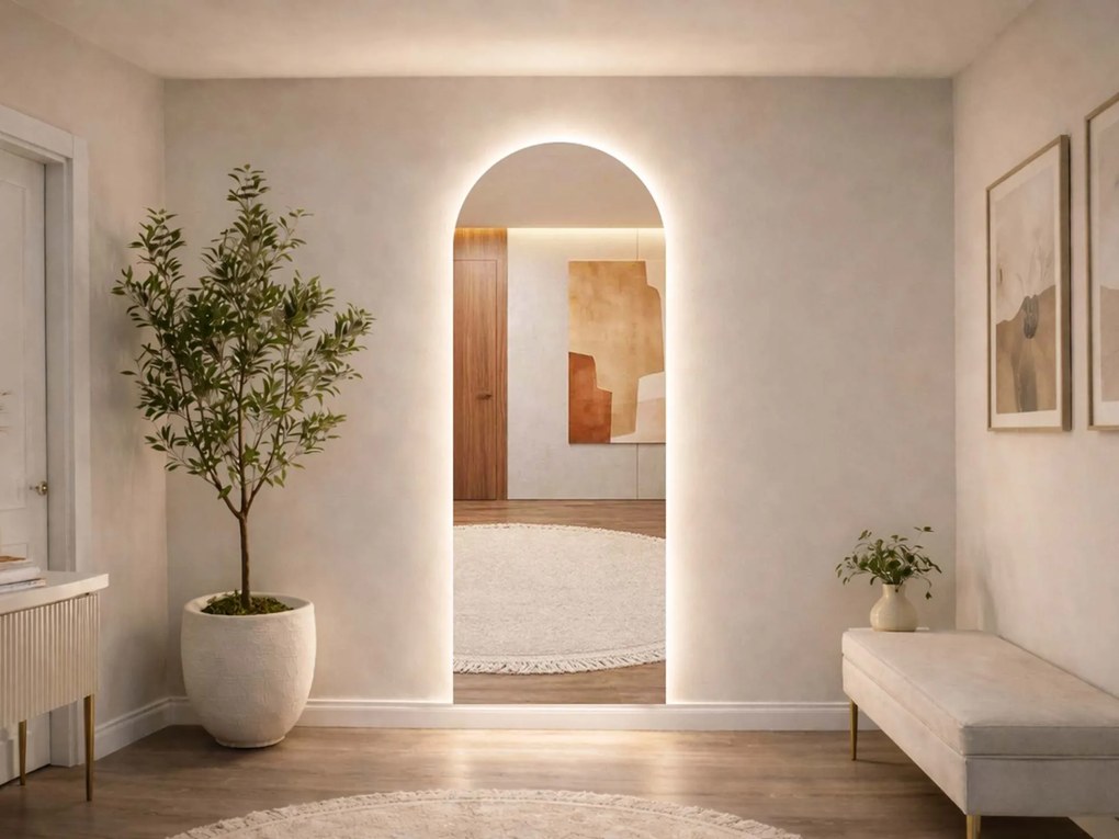 Atipikus tükör LED világítással A38 68×180