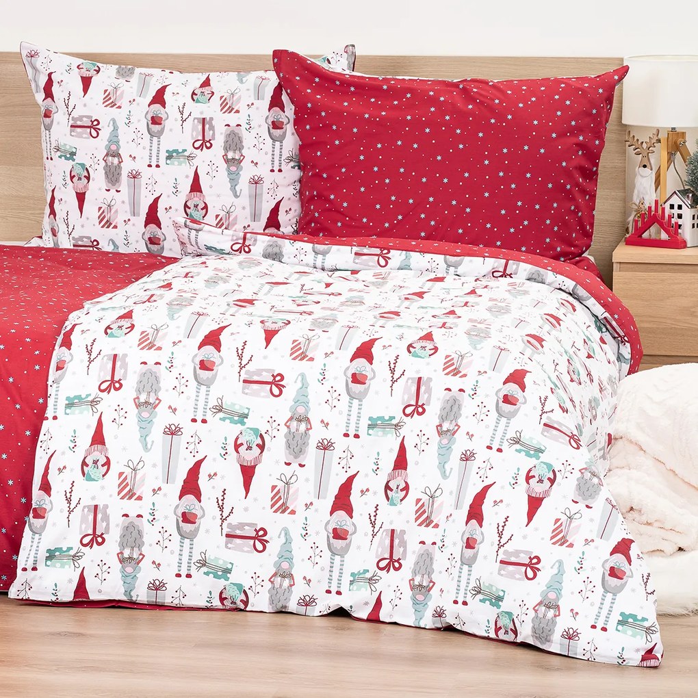 4Home Pamut ágynemű Christmas Elf , 140 x 200 cm, 70 x 90 cm