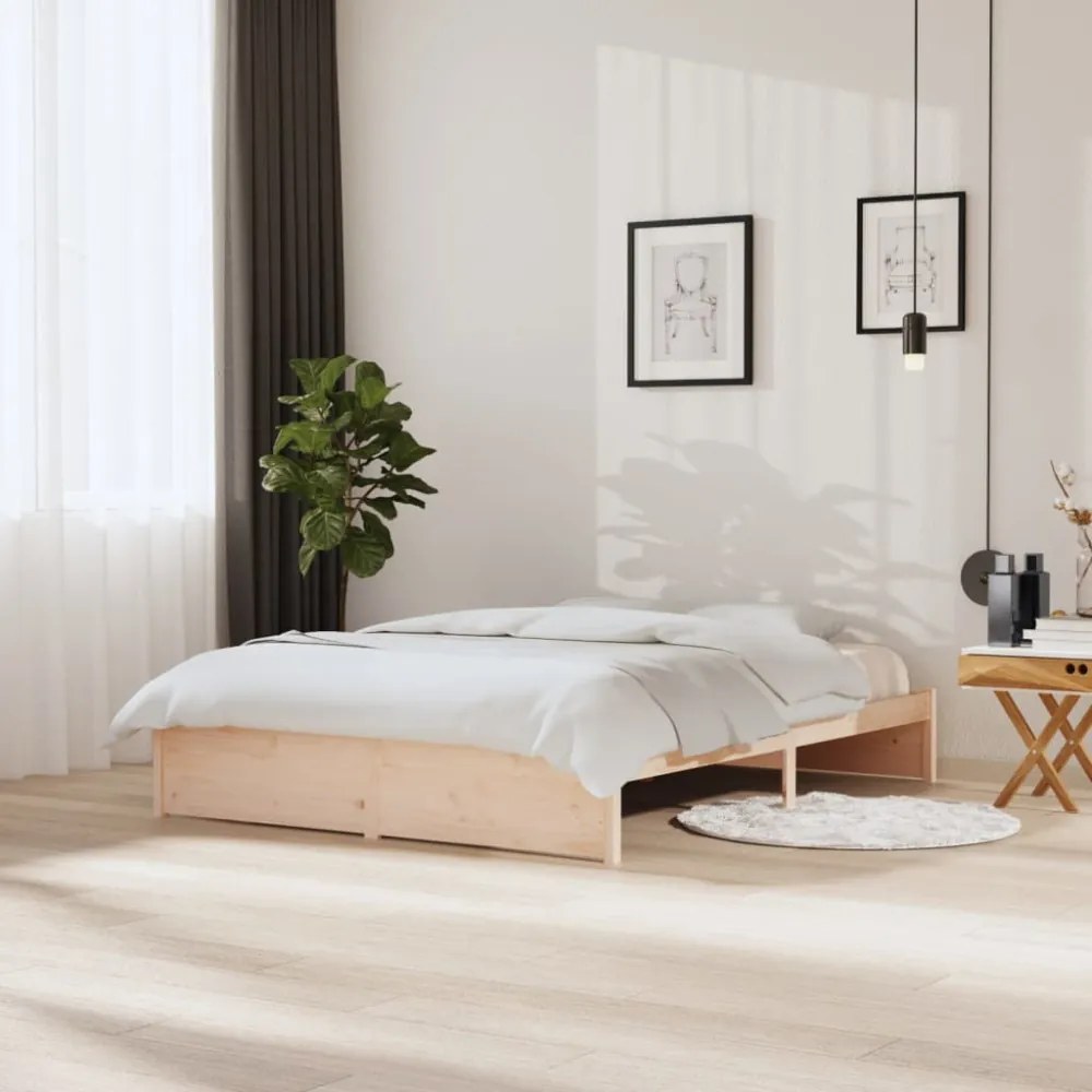 King Size tömör fa ágykeret 150 x 200 cm
