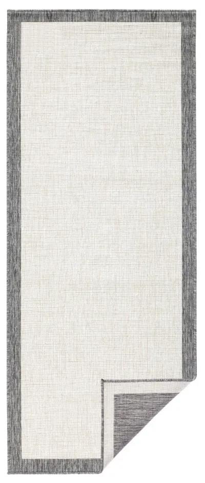 Panama szürke-krémszínű kültéri szőnyeg, 80 x 250 cm - Bougari