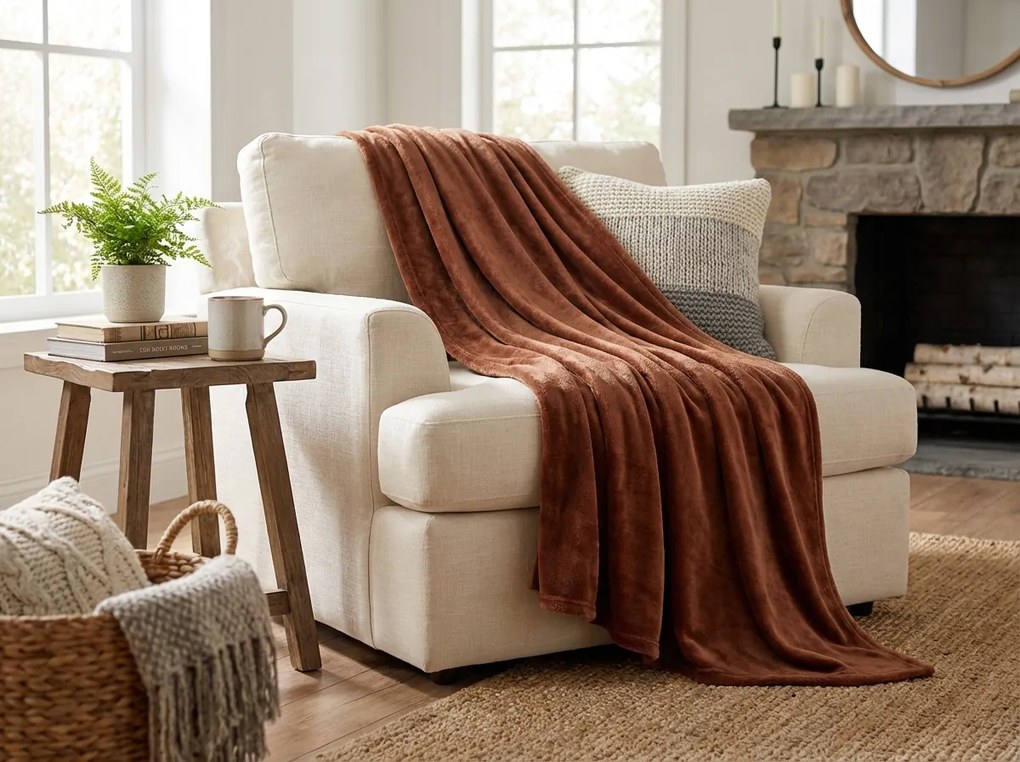 Mikroplüss pléd SOFT, barna Méret: 160 x 200 cm