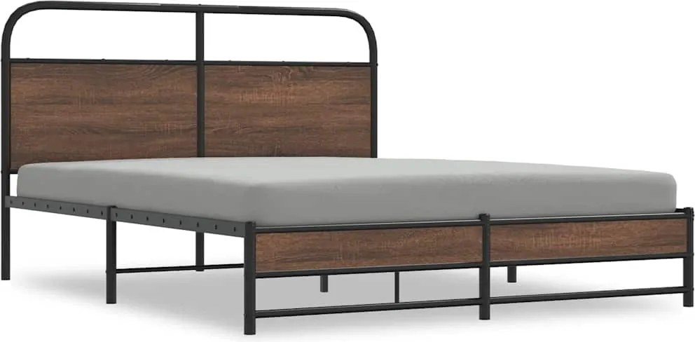 vidaXL ágykeret matrac nélkül 150x200 cm barna tölgyfa műfa
