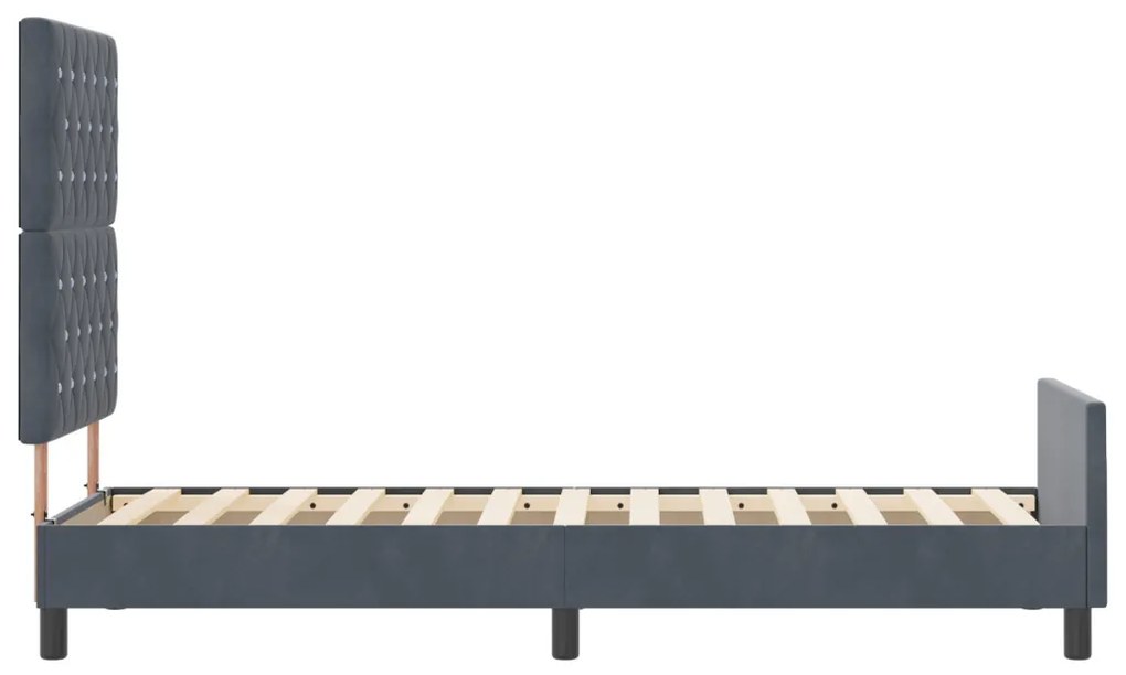 Ágykeret Sötétszürke 80x200 cm Bársony