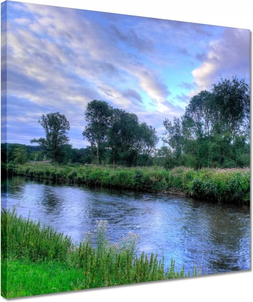 Vászonkép 40x40 Folyó este