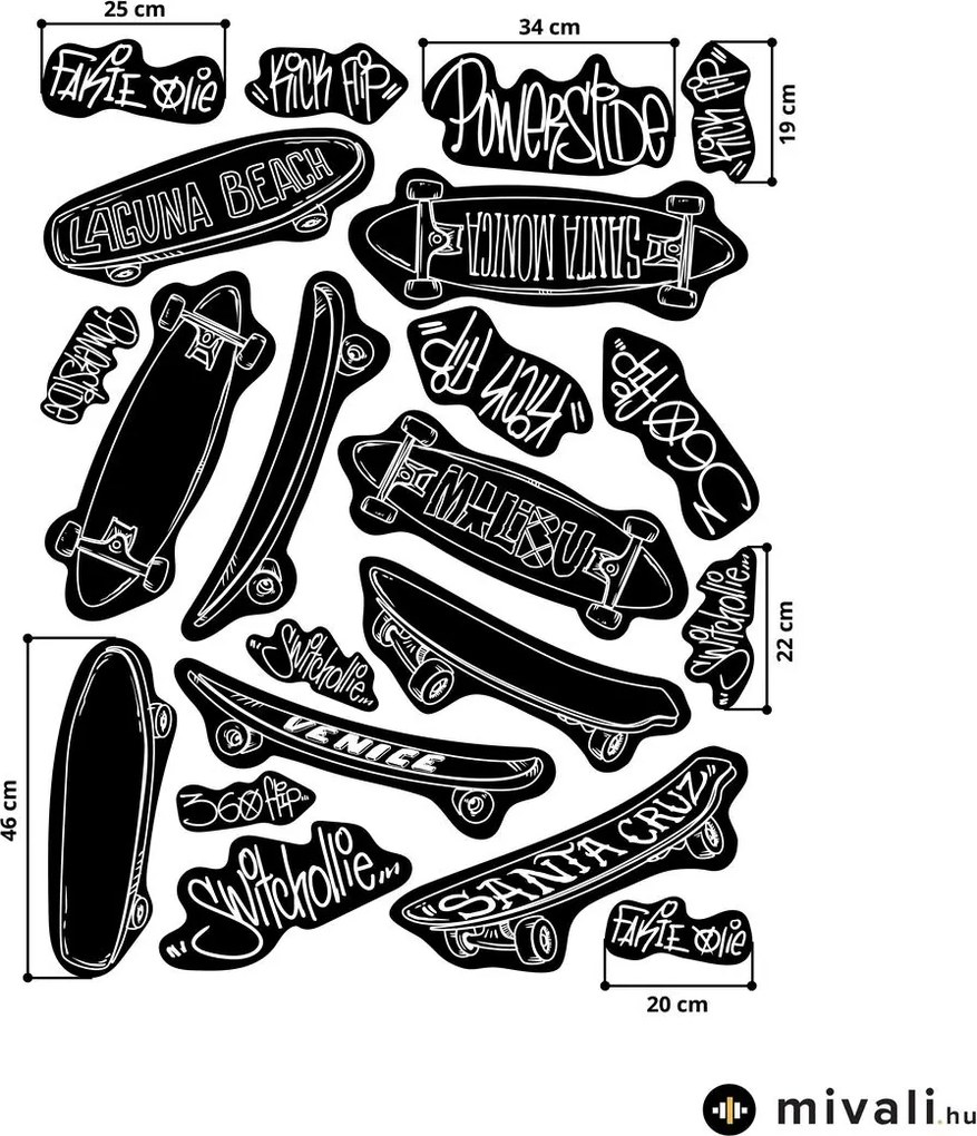 Falmatricák - Longboards fekete