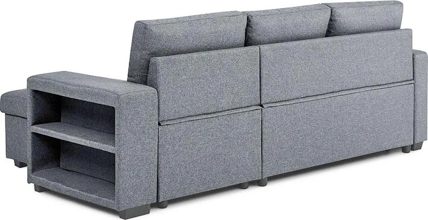 Catini PORTIVA univerzális sarokkanapé tárolóval és USB-csatlakozóval, szürke