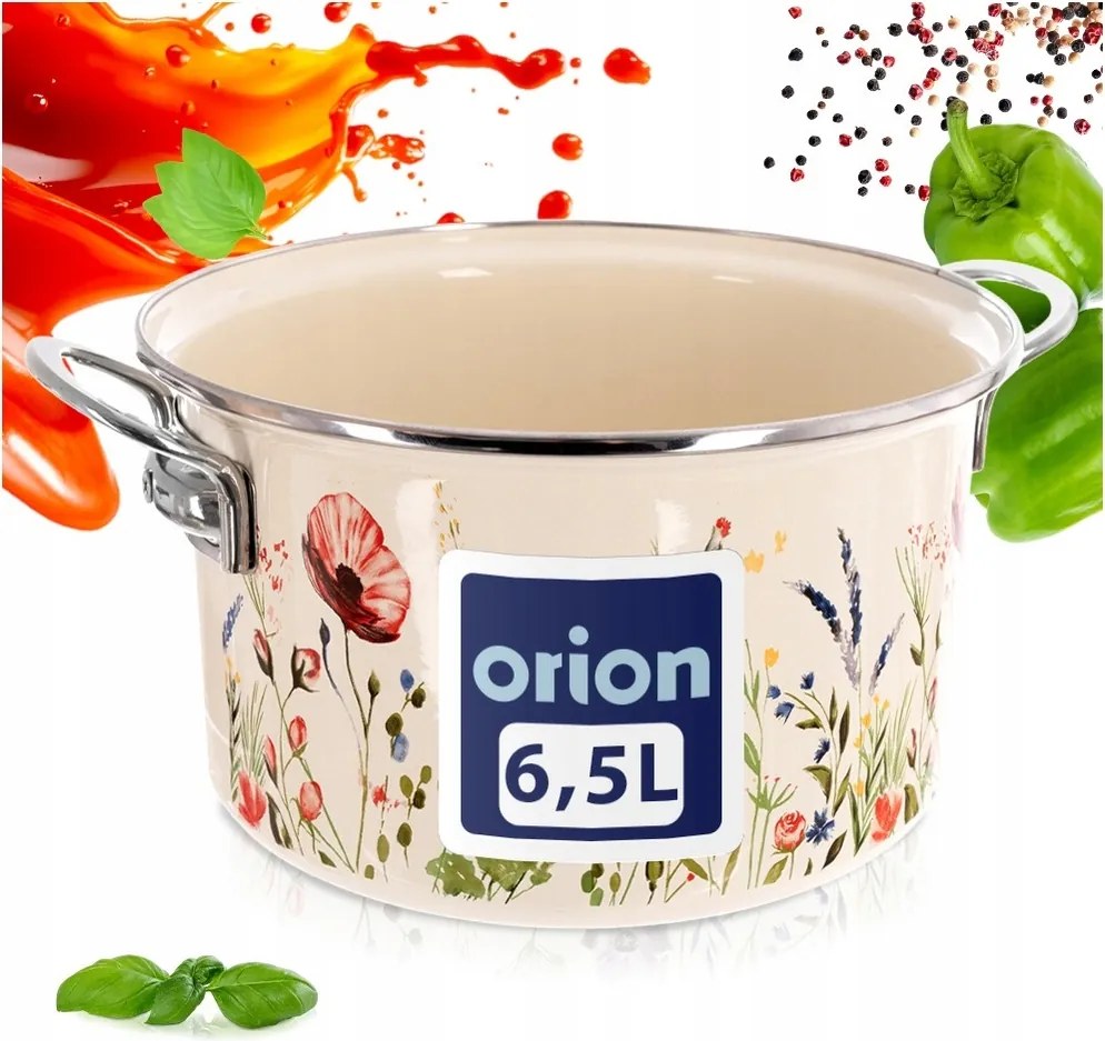 Zománcozott fazék hagyományos indukciós gáz főzőlaphoz 26 cm 6,5L Maki