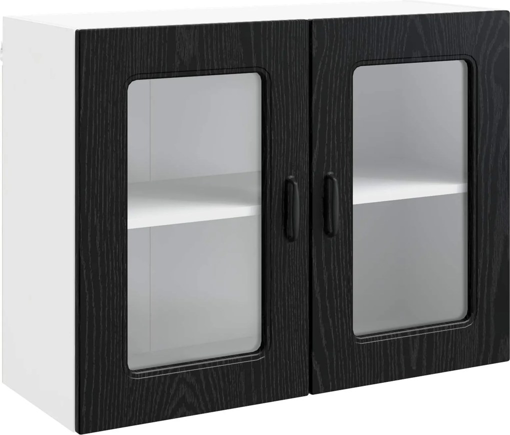 vidaXL Konyhaszekrény Kalmar Fekete tölgy 80 x 31 x 60 cm Faanyag