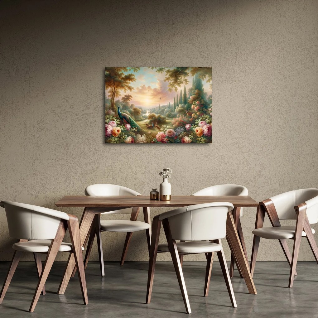Kép - Pávák a kertben (70x50 cm)