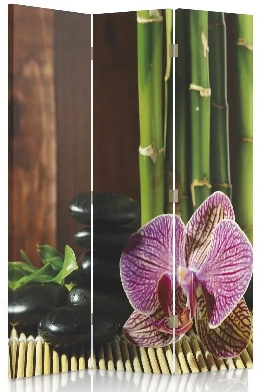Gario Paraván Kavicsok és orchideák Méret: 110 x 170 cm, Kivitelezés: Klasszikus paraván