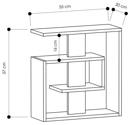 Kisasztal SALY 57x55 cm bézs/barna