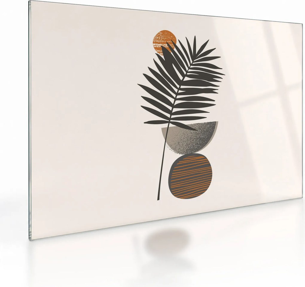 Üveg kép - Absztrakció pálmalevéllel (70x50 cm)