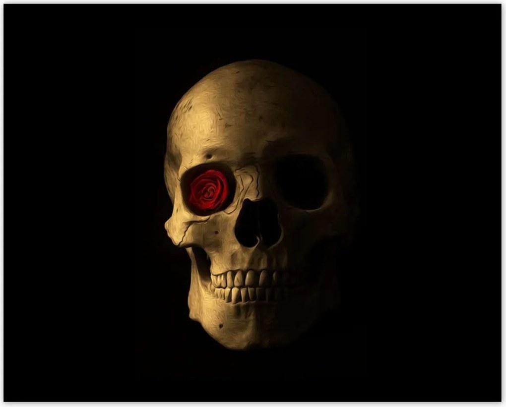 Poszterek 50x40 Koponya rózsával