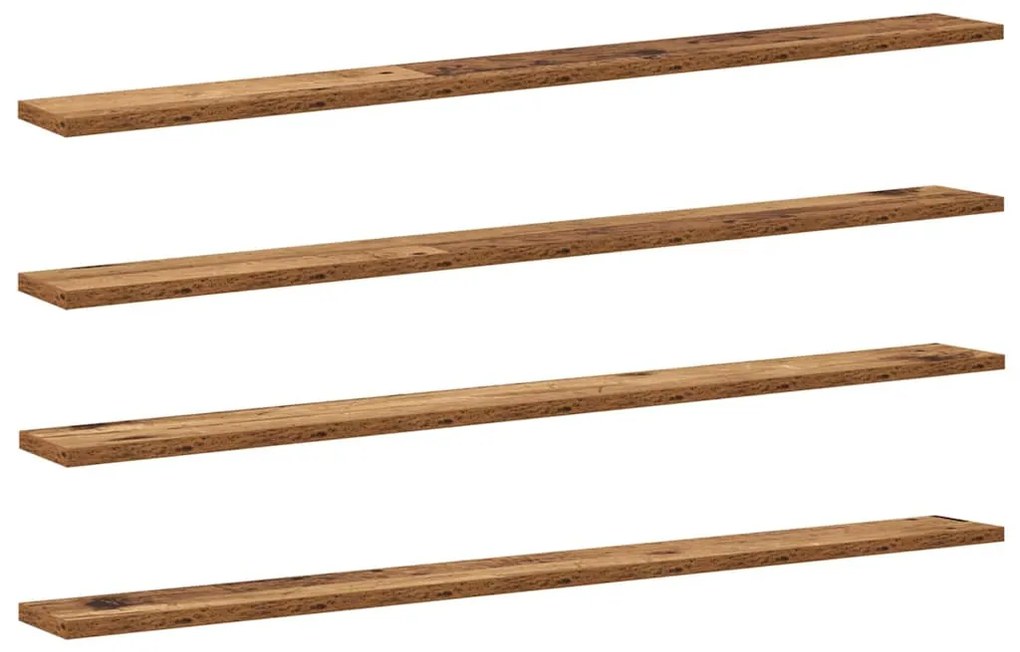 Polcos könyvespolc 4 pcs Barna 100 x 10 x 1.5 cm Faanyag