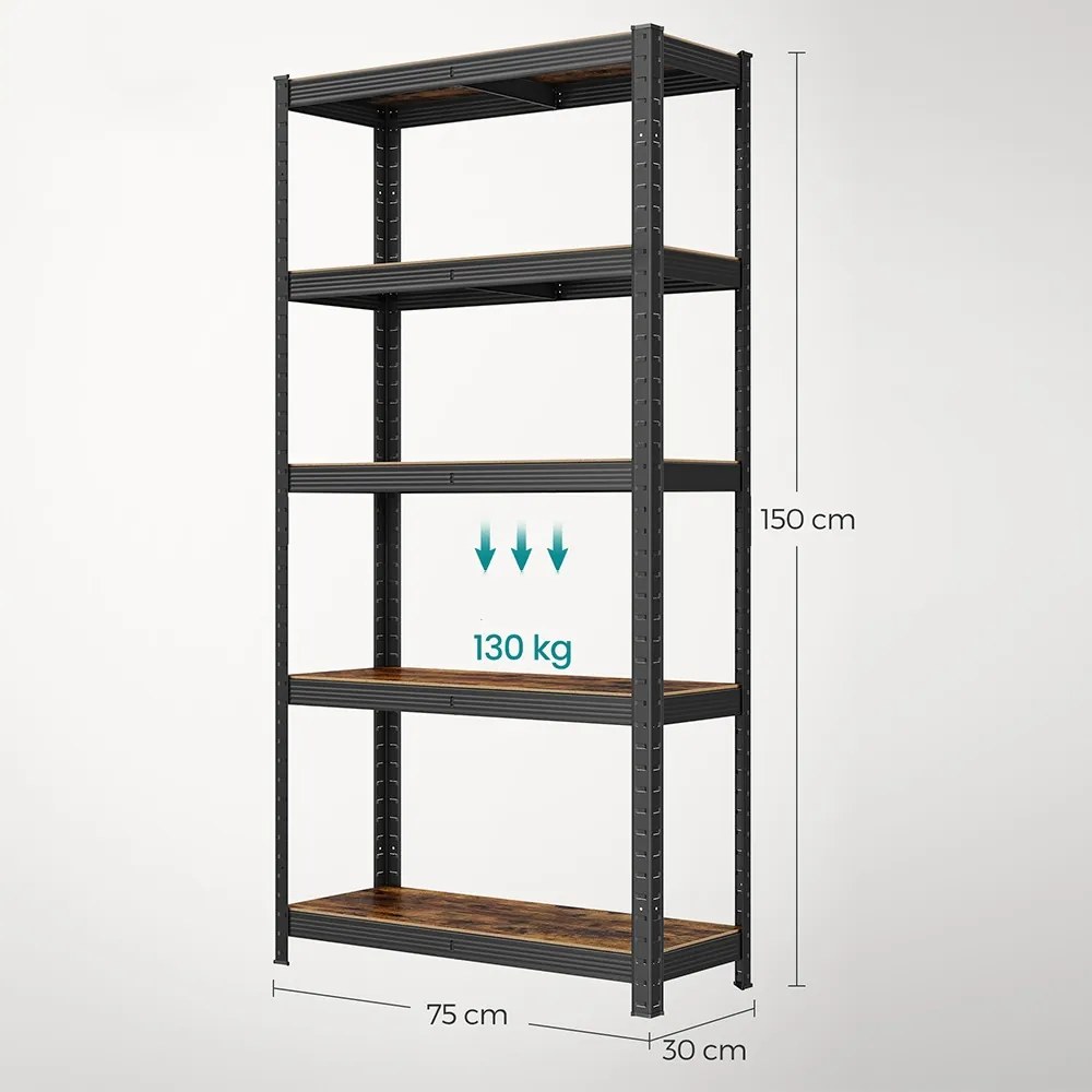 5 szintes polcrendszer 650 kg teherbírással