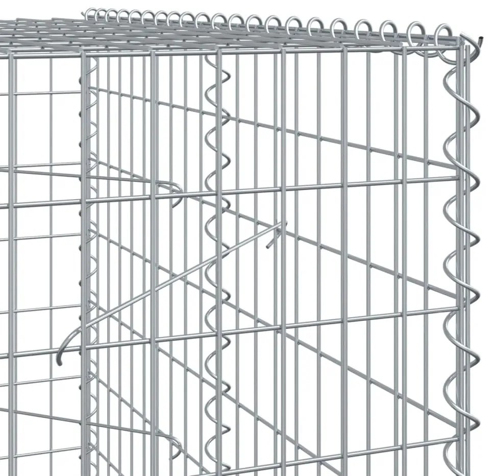 horganyzott vas gabion kosár fedéllel 650 x 100 x 200 cm