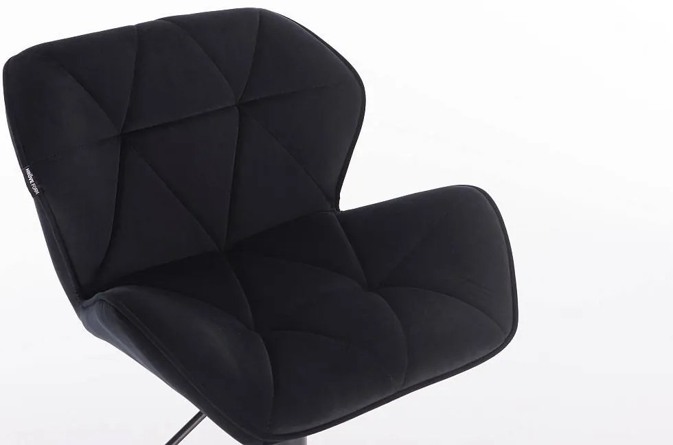HR111W Fekete modern velúr szék fekete lábbal