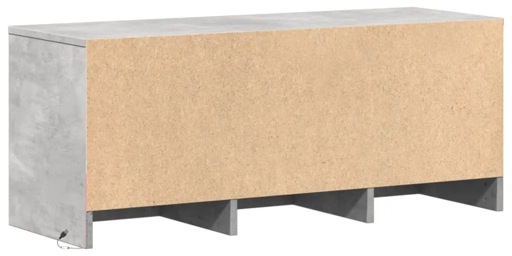betonszürke szerelt fa TV-szekrény LED-ekkel 97 x 34 x 40 cm