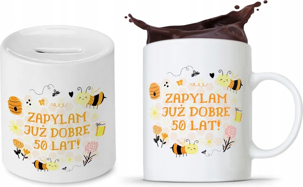 Születésnapra 50 50-es 50-es Persely Szett fényképes nyomott mintás bögre