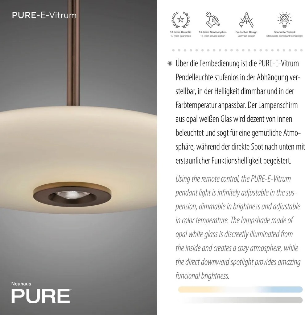 Paul Neuhaus modern függeszték pure e-vitrum sötétbarna pln2084-34