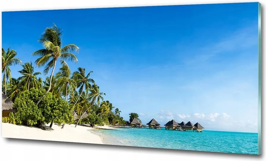 Fotó kép edzett üveg Maldív-szigetek 125x50