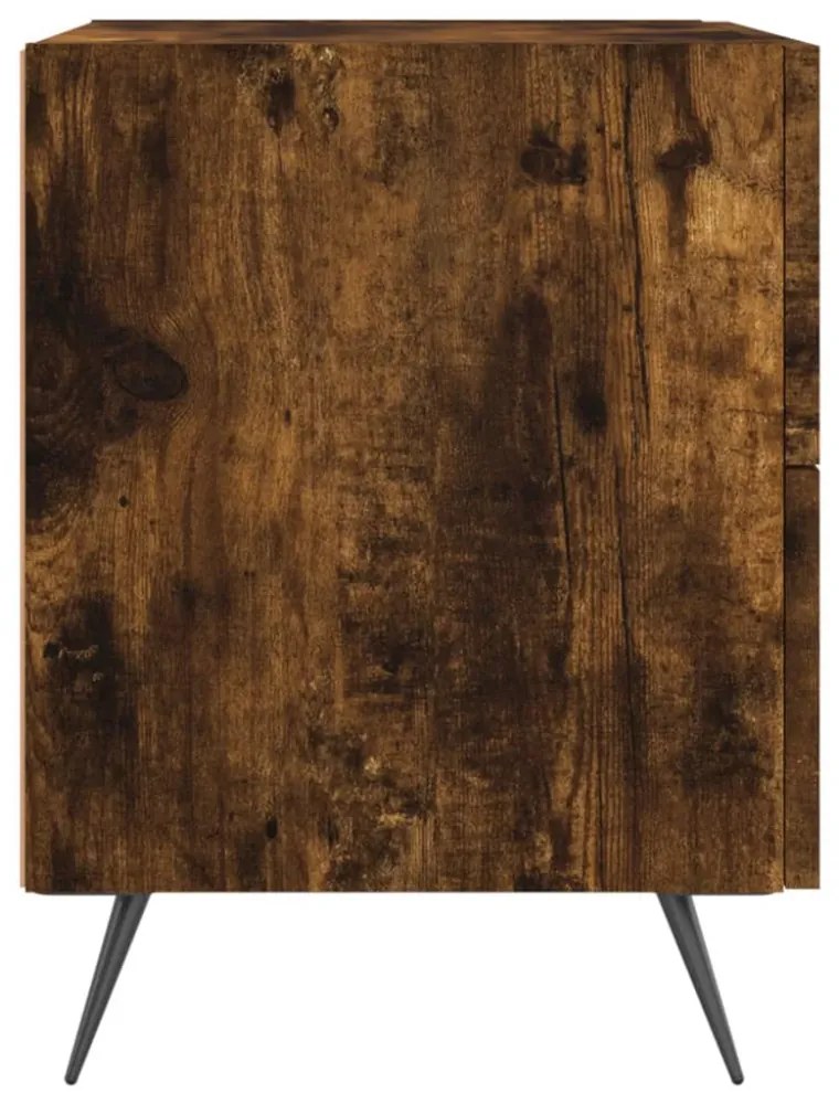2 db füstös tölgy színű szerelt fa éjjeliszekrény 40x35x47,5 cm