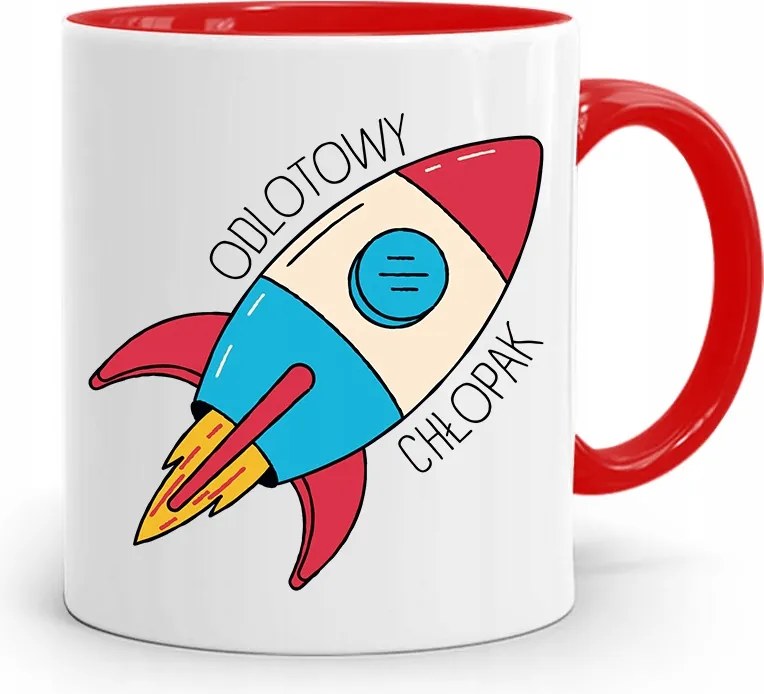 Piros Bögre Fiúnak, nyomott mintás, fényképes