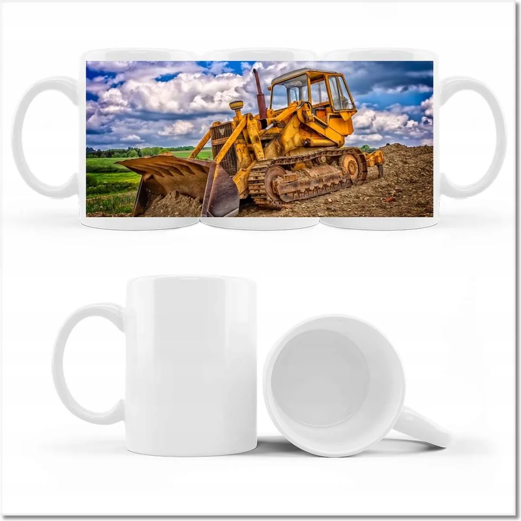 Nyomott mintás bögre Buldózer Nehéz munka