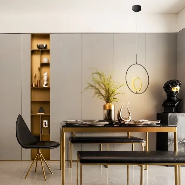 Aigostar - LED Csillár zsinóron LED/15W/230V 6500K fekete/arany