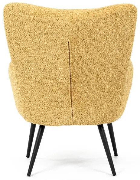 Füles fotel sárga bouclé szövettel. AK-W1206 YEL2