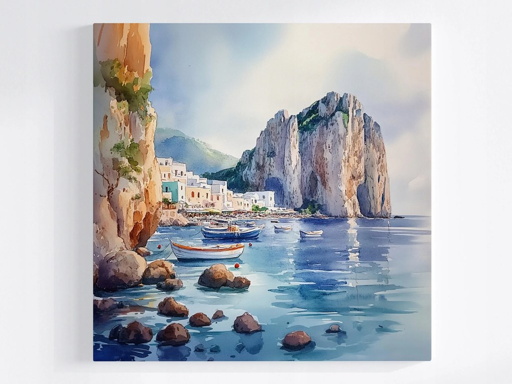Vászonkép Canvas Olaszország Capri Sziget Tenger Turizmus Nyaralás 80x80