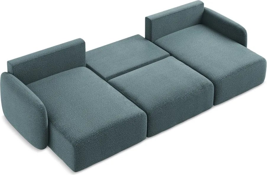 Türkiz kinyitható-tárolóhelyes sarokkanapé Kalena – Makamii