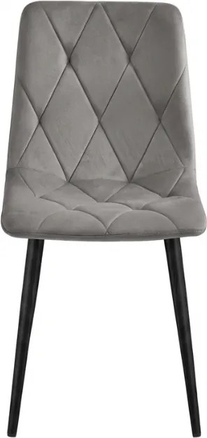 Ezüst szürke bársonyszék LIBRA fekete lábakkal