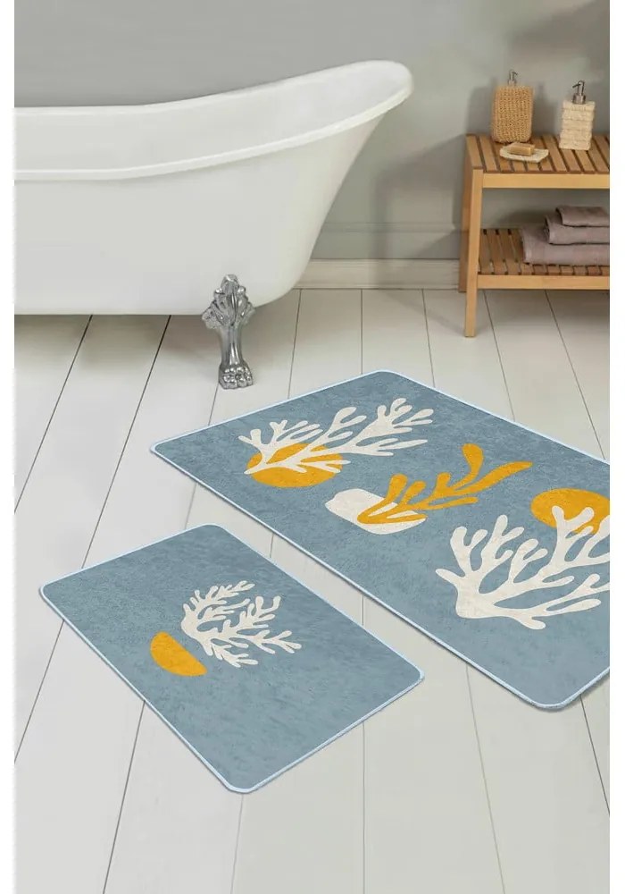 Kék fürdőszobai kilépő szett 2 db-os 60x100 cm – Mila Home