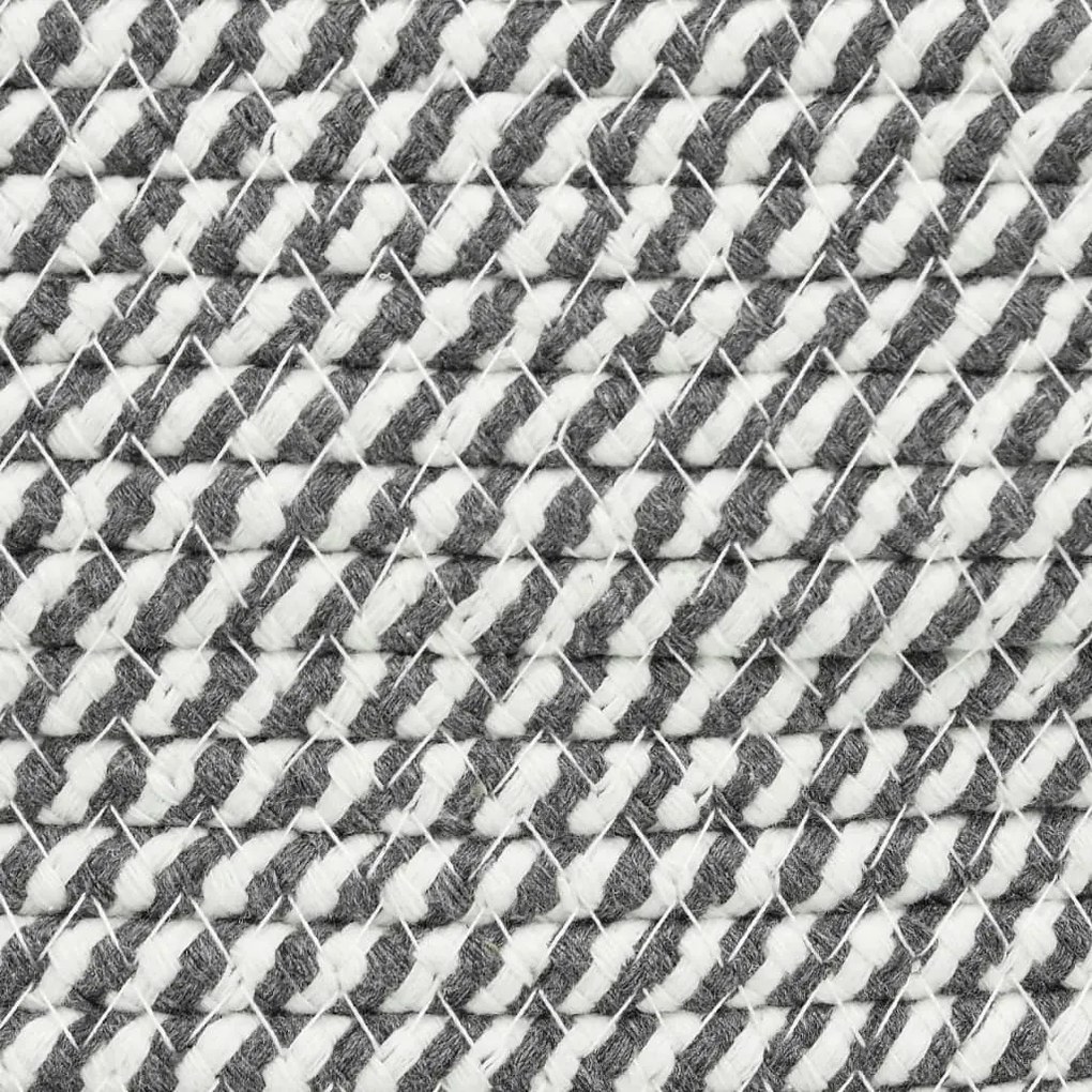 fehér-fekete pamut tárolókosár fedéllel Ø40 x 35 cm