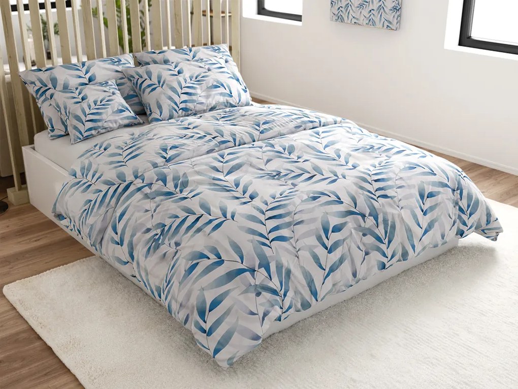 Mikroszálas ágyneműhuzat KOVENDI kék-fehér Ágyneműhuzat mérete: 2 db 70 x 90 cm | 200 x 220 cm
