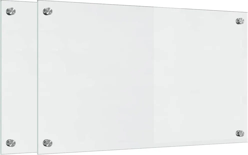vidaXL Konyhai splashback 2 pcs Átlátszó 70 x 40 cm edzett üveg