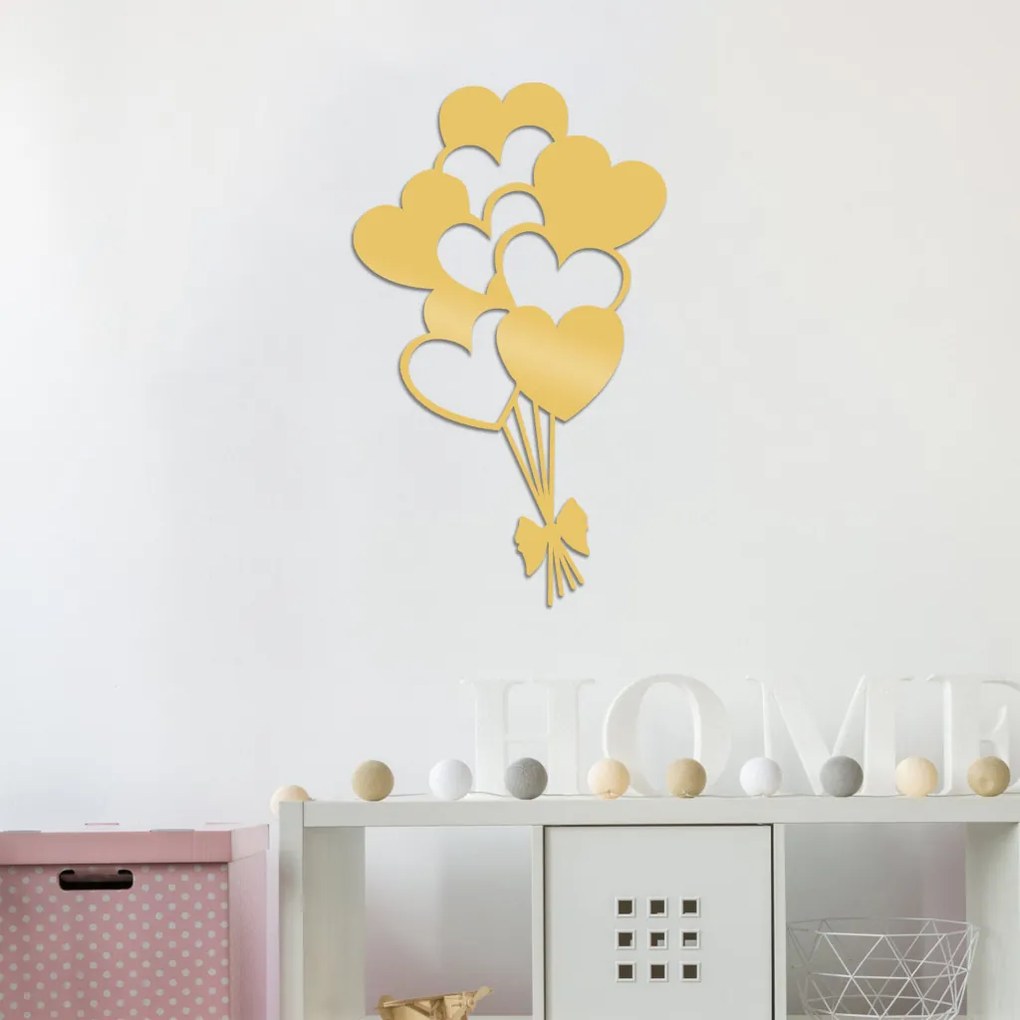 Balloons fém fali dekoráció, arany, 21×35 cm