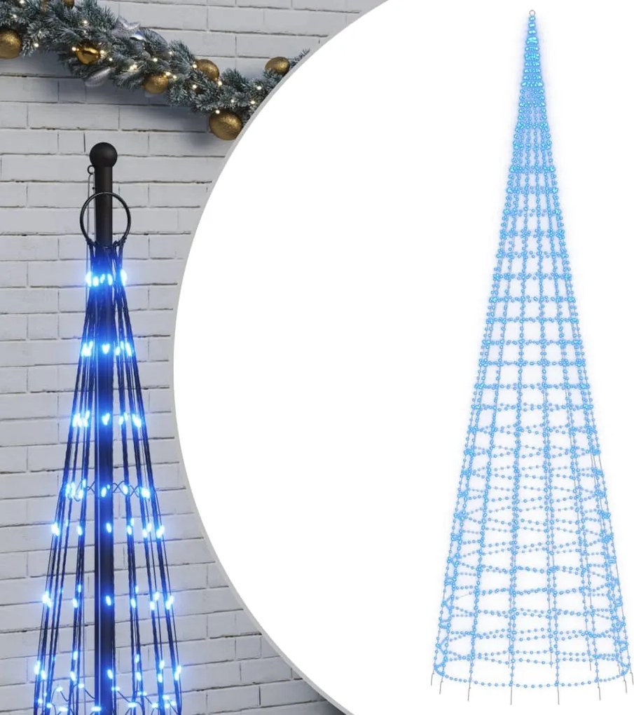 vidaXL kék LED karácsonyfa zászlórúdra 3000 LED 800 cm